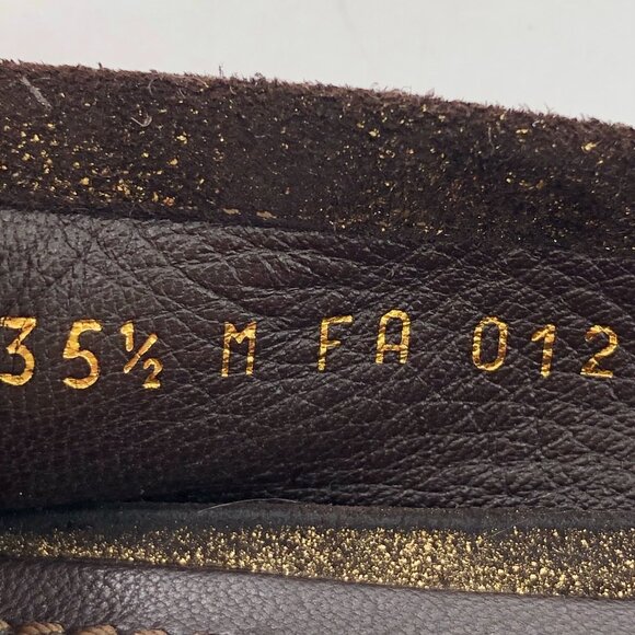 Louis Vuitton Dark Brown Suede Chain Round-Toe Casual Flats Size 35.5 - Picture 4 of 8